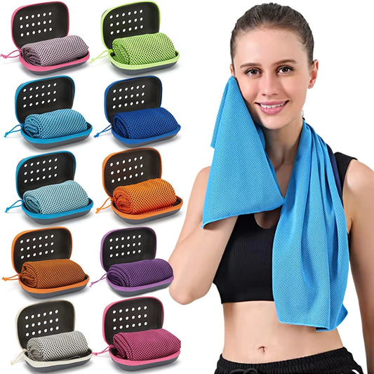 CoolGrip™ Ice Towel — Ultra-Light, Fast-Drying, Summer Workout Essential with Silicone Carry Case